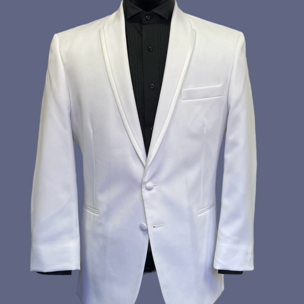 Men's White Tuxedo Jacket (LaStrada) - Modern Fit, Prom, Cruise, Formal - Picture 7 of 8